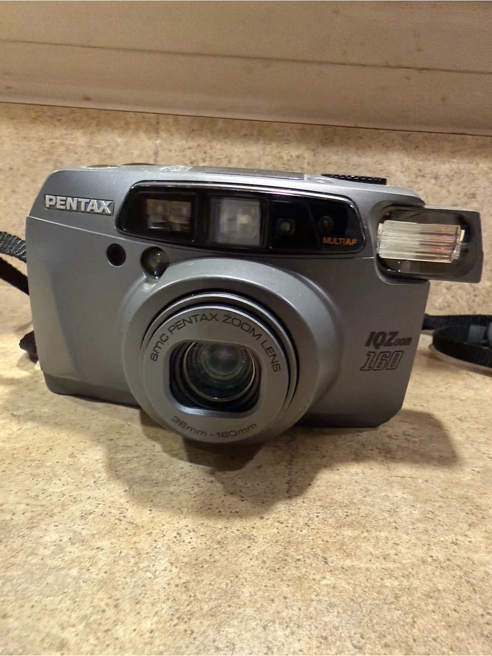 Vintage Pentax IQZoom 160 35mm Point & Shoot Film Camera - New Battery - Tested